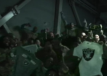 Service Members Watch Oakland Raiders Football Game