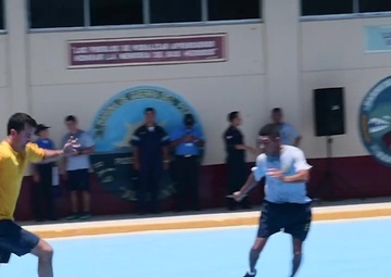 Sailors Aboard the USNS Comfort Play a Friendly Game of Soccer with Peruvian Sailors