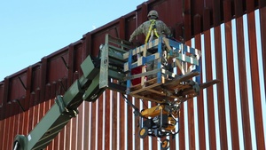 Engineers fortify border wall near DeConcini Crossing