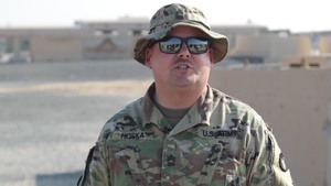 Master Sgt. Aaron Hoska sends greetings from Kuwait