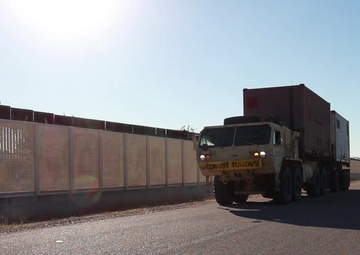 403rd Inland Cargo Transfer Company transport containers and equipment to Douglas, Arizona - B-Roll