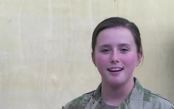 PFC Emily Stith wishing a Merry Christmas to Jacksonville, FL