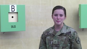 Pfc. Emily Stith says hello to GMA