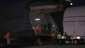 AEHF-4 satellite load onto Travis AFB C-5M Super Galaxy