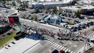 (Aerial) - San Ysidro Port of Entry Suspends Operations