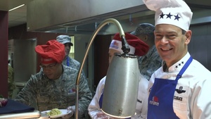 51st Fighter Wing Leadership - Thanksgiving Meal B-Roll - Servant Leadership