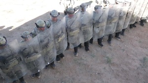 U.S Military Police conduct non-lethal riot control training