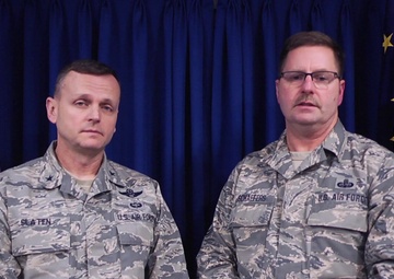 Brig Gen Slaten and Command Chief Schaefers discuss Green Dot