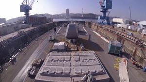 Timelapse of USS John S. McCain Departing Dry Dock