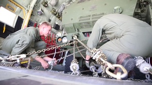 Loading cargo onto a KC-130J Hercules B-Roll