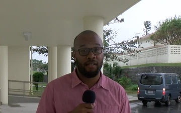 USAF Civilian Chris Lamb gives a holiday shout out from Kadena Airbase