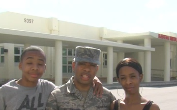 USAF MSgt. Benard Williams and Family give a holiday shout out on Kadena Airbase