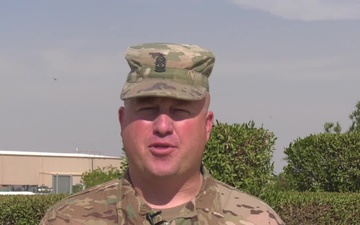 1st Sgt. Chris Swoboda sends greetings from Kuwait