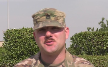 Sgt. 1st Class Matthew Bagnoli sends greetings from Kuwait