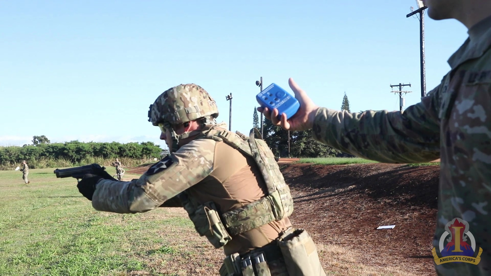 The final day of America’s First Corps’ 2-Gun Sharpshooter Competition hosted by 25th Infantry Division at Schofield Barracks, Hawaii, began with the shoot-no-shoot event. Competitors had six seconds to engage targets identified as enemy, and had to avoid any friendly element.<br /><br />During the final stress-shoot event, competitors navigated through a course consisting of several tasks involving physical endurance and M4/M9 specific qualification scenarios.