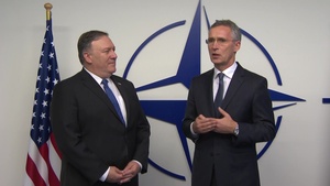 NATO Secretary General Handshake with US Secretary of State