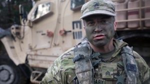 A 91st Brigade Engineer Battalion Soldier Explains His Day to Day during Exercise Combined Resolve XI