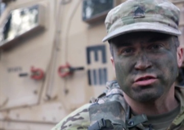 A 91st Brigade Engineer Battalion Soldier Explains His Day to Day during Exercise Combined Resolve XI