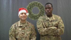 Holiday Greetings Spc. Garrison and Spc. Rodriguez