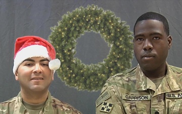 Holiday Greetings Spc. Garrison and Spc. Rodriguez