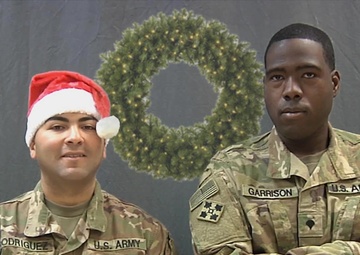 Holiday Greetings Spc. Garrison and Spc. Rodriguez