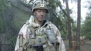 U.S. Army First Sgt. Scott Ralls gives a holiday shout out from Hohenfels, Germany