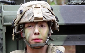 U.S. Army Spc. Hannah Zischler gives a holiday shout out from Hohenfels, Germany