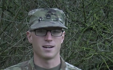 U.S. Army Staff Sgt. Jeremy Miller gives a holiday shout out from Ansbach, Germany