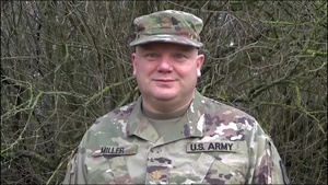 U.S. Army Maj. Dewey Miller gives a holiday shout out from Ansbach, Germany