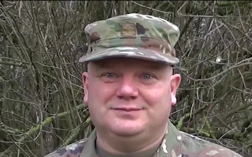 U.S. Army Maj. Dewey Miller gives a holiday shout out from Ansbach, Germany