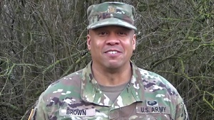 U.S. Army Maj. Damon Brown gives a holiday shout out from Ansbach, Germany