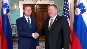 Secretary Pompeo Meets with Slovenian Foreign Minister Miro Cerar (camera spray)