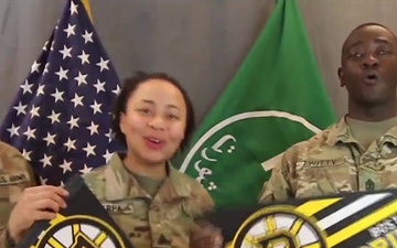 SSG Dianna Nazzal, SGT Brianna Sherpa and 1SG Brian Twitty- NHL Boston Bruins