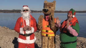 Santa Joins Bobber the Water Safety Dog for Holiday Message (music version)