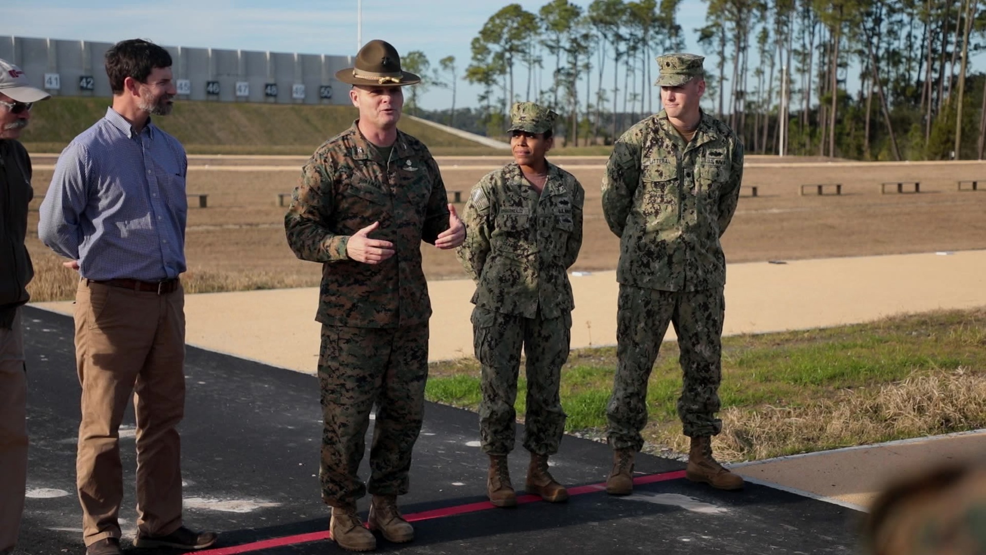 Col. Randall Hoffman, Battalion Commander of Weapons and Field Training Battalion, discusses the significance of Inchon ranges reopening.<br /><br />(Official U.S. Marine Corps Motion Imagery by Lance Cpl. Devon A Burton)