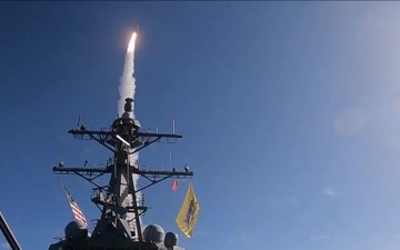 USS Gridley (DDG 101) Launches a Missile During a Recent Exercise