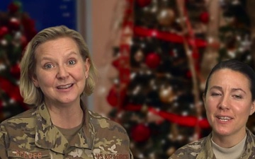 Col. Jennifer Reeves and Chief Master Sgt. Eryn McElroy Holiday Greeting