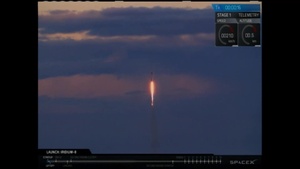 A SpaceX Falcon 9 rocket launches from Space Launch Complex-4E at Vandenberg Air Force Base, CA on Jan. 11, 2019 at 7:31 a.m. PST.