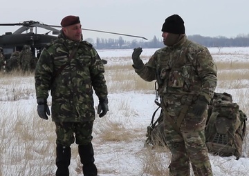 B-Roll: U.S. and Romanian soldiers undergo air assault training