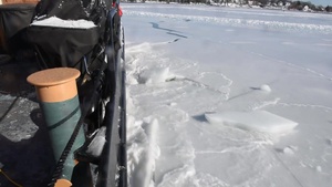 Coast Guard Cutter Pendant Breaks Ice on Weymouth Fore River