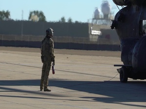 MH-47G Chinook prepares for take off
