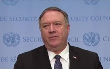 Secretary Pompeo delivers remarks to the media, at the United Nations, in New York City