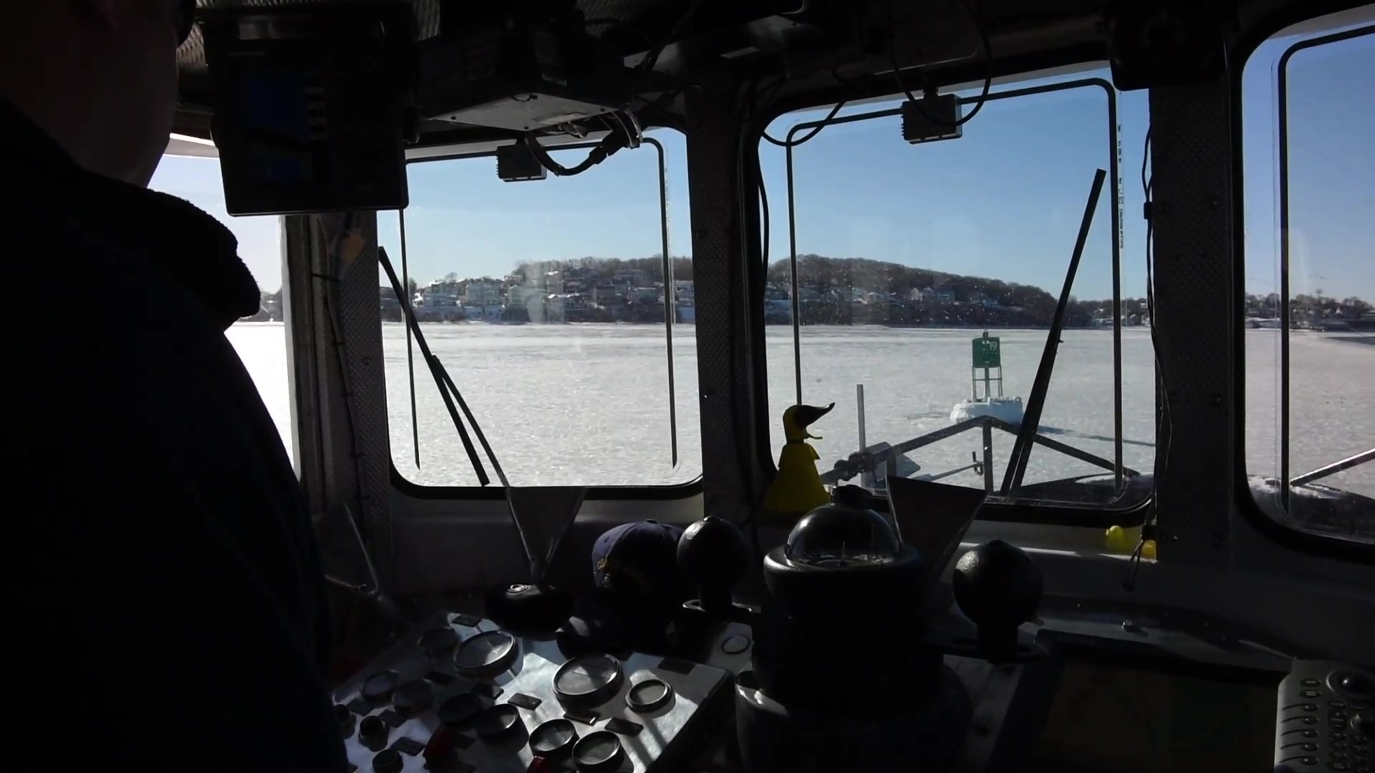 Chief Petty Officer Anthony Kaminski, the officer in charge of Coast Guard Cutter Pendant, a Boston based 65-foot Small Harbor Tug, talks about his crew&#39;s ice breaking mission around fuel terminals located on the Weymouth Fore River, Tuesday, Jan. 22, 2019. The Coast Guard provides a safe, efficient, and navigable waterways system that supports domestic commerce, international trade and national defense. (U.S. Coast Guard video by Petty Officer 2nd Class Andrew Barresi)