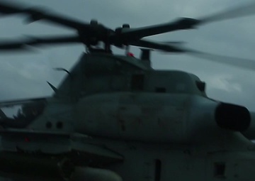 31st MEU ACE flight operations from the USS Green Bay (B-Roll)