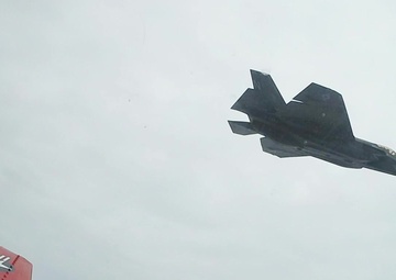 Three F35's Fly Over Gulf of Mexico