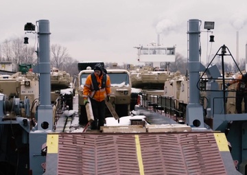 1st Armored Brigade Combat Team barge arrives in Mannheim, Germany
