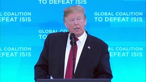 Secretary Pompeo Attends President Donald Trump’s Remarks to the Meeting of Ministers of the Global Coalition to Defeat ISIS, at the Department of State