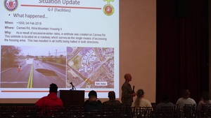 (B-Roll) Camp Pendleton Leaders host an open house briefing for residents affected by Carnes Road sinkhole.