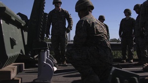 (B-Roll) Final phases of temporary repairs on Carnes Road at MCB Camp Pendleton