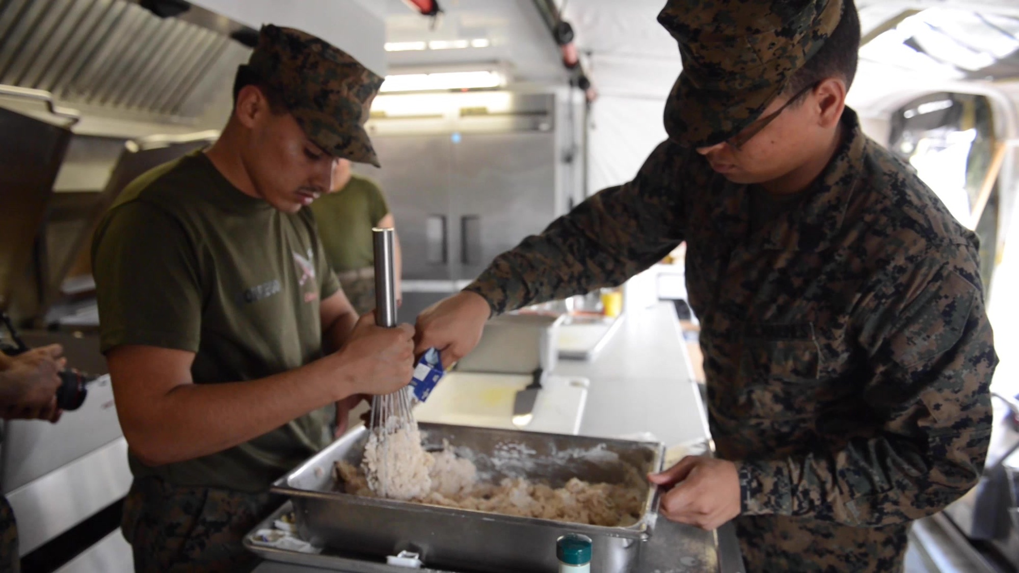 U.S. Marine Corps Staff Sgt. Emmanuel Prince adds passion to the meals he creates for service members during Cobra Gold 2019 at Phra Maha Jetsadaratchao Camp, U-Tapao, Kingdom of Thailand, Feb. 11, 2019. CG19 is the largest Theater Security Cooperation exercise in the Indo-Pacific region and is an integral part of the U.S. Commitment to strengthen engagement in the region. Prince, a native of Syracuse, New York, is the chief chef for Marine Wing Support Squadron 172. (U.S. Marine Corps video by Sgt. Timothy Valero)